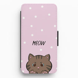 Meow Purple - Cats Flip / Wallet Phone Case