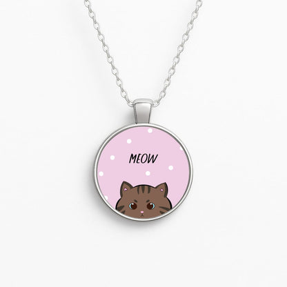 Meow Purple - Cats Necklace