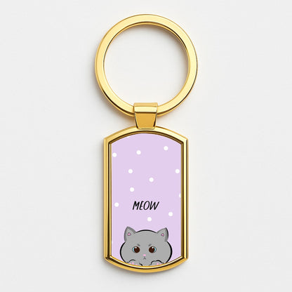Grey Kitty - Cats Gold Keyring