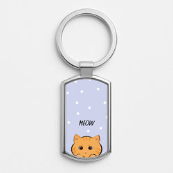 Ginger Cat - Cats Silver Keyring