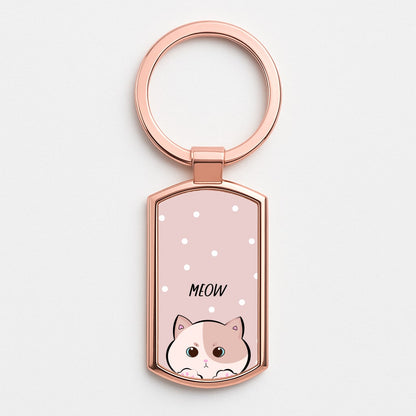Pale Cat - Cats Rose Gold Keyring