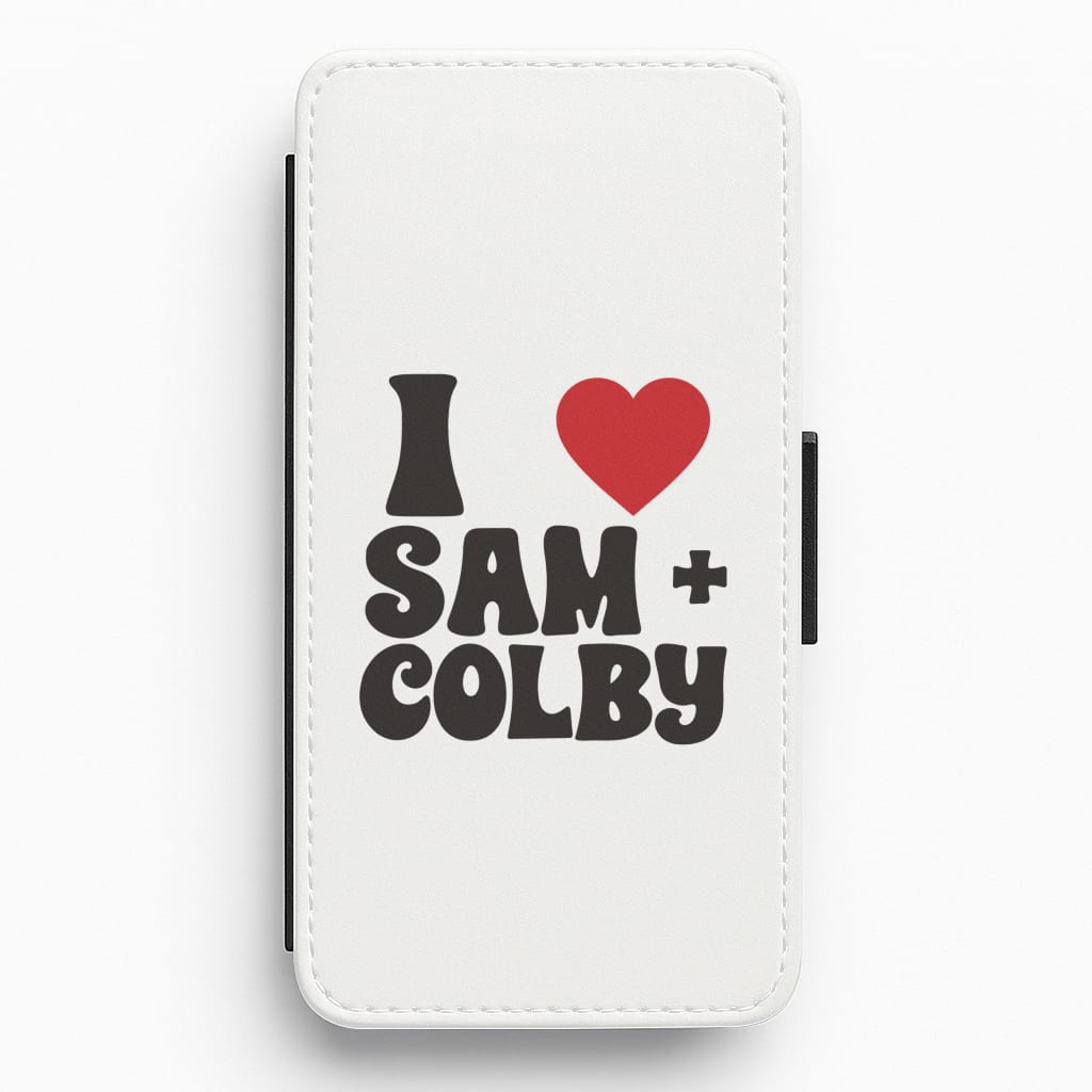 I Love S & C Flip / Wallet Phone Case