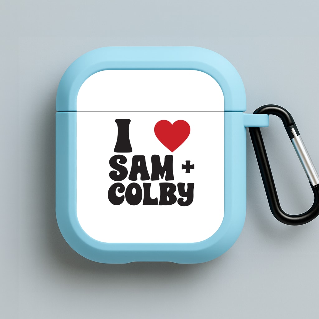 I Love S & C Blue AirPods Case