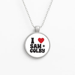 I Love S & C Circle Necklace