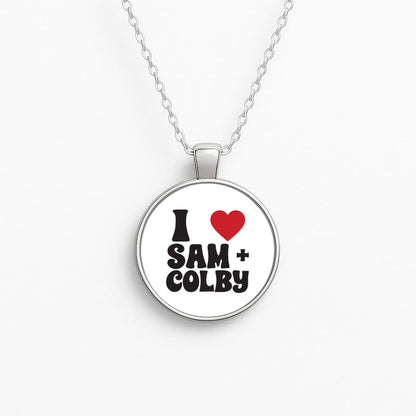 I Love S & C Circle Necklace