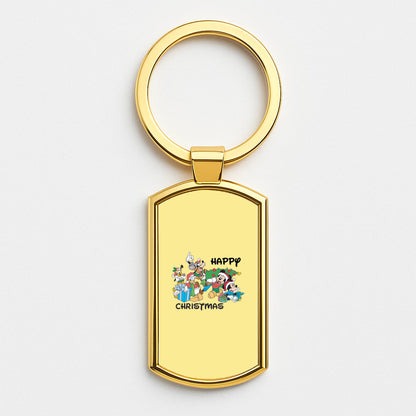 Fairytale Happy Christmas Gold Keyring