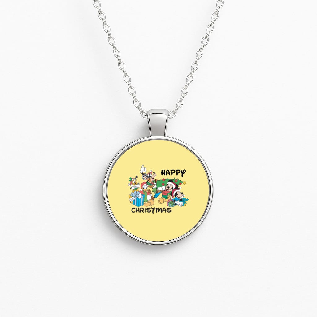 Fairytale Happy Christmas Circle Necklace