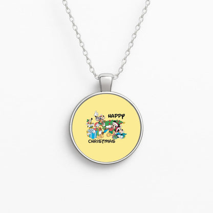 Fairytale Happy Christmas Circle Necklace