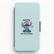 Happy Blue Alienmas - Christmas Flip / Wallet Phone Case 1