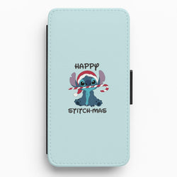 Happy Blue Alienmas - Christmas Flip / Wallet Phone Case