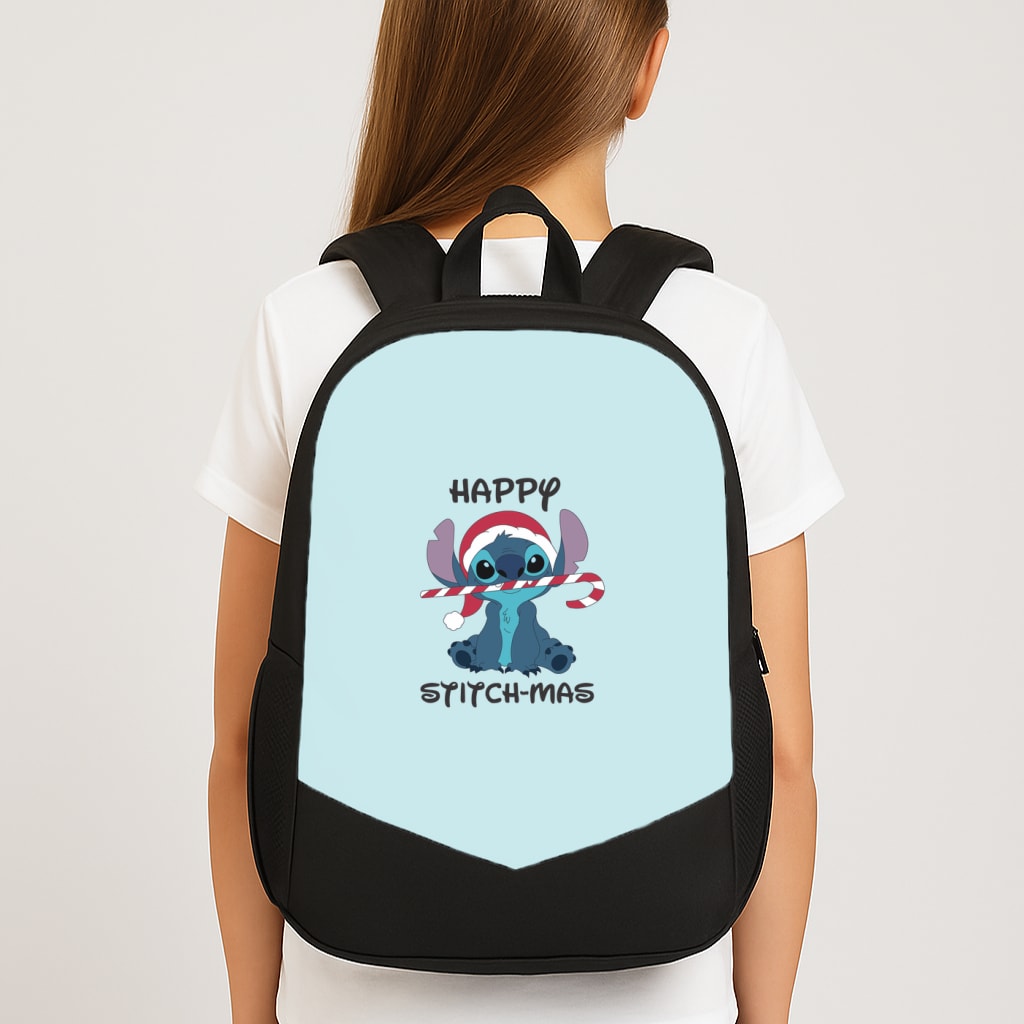 Happy Blue Alienmas - Christmas Large School Bag