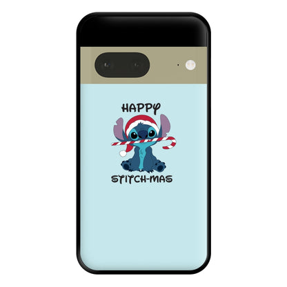 Happy Blue Alienmas - Christmas Phone Case for Google Pixel 7a