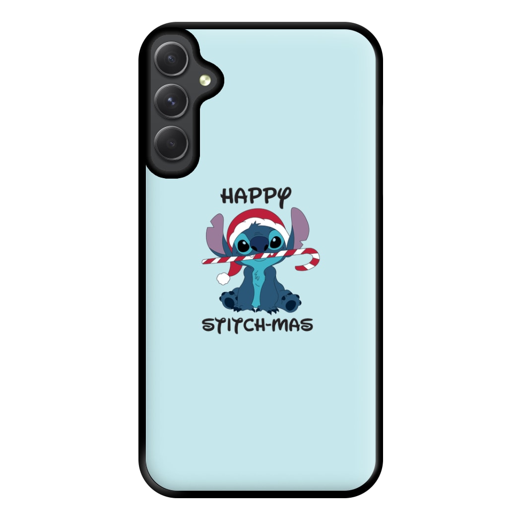 Happy Blue Alienmas - Christmas Phone Case for Galaxy A34