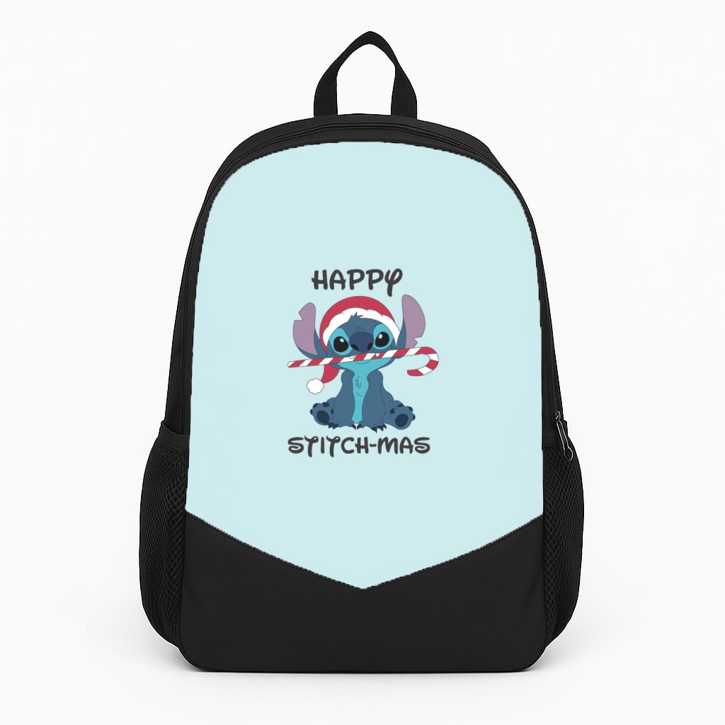 Happy Blue Alienmas - Christmas Large Backpack