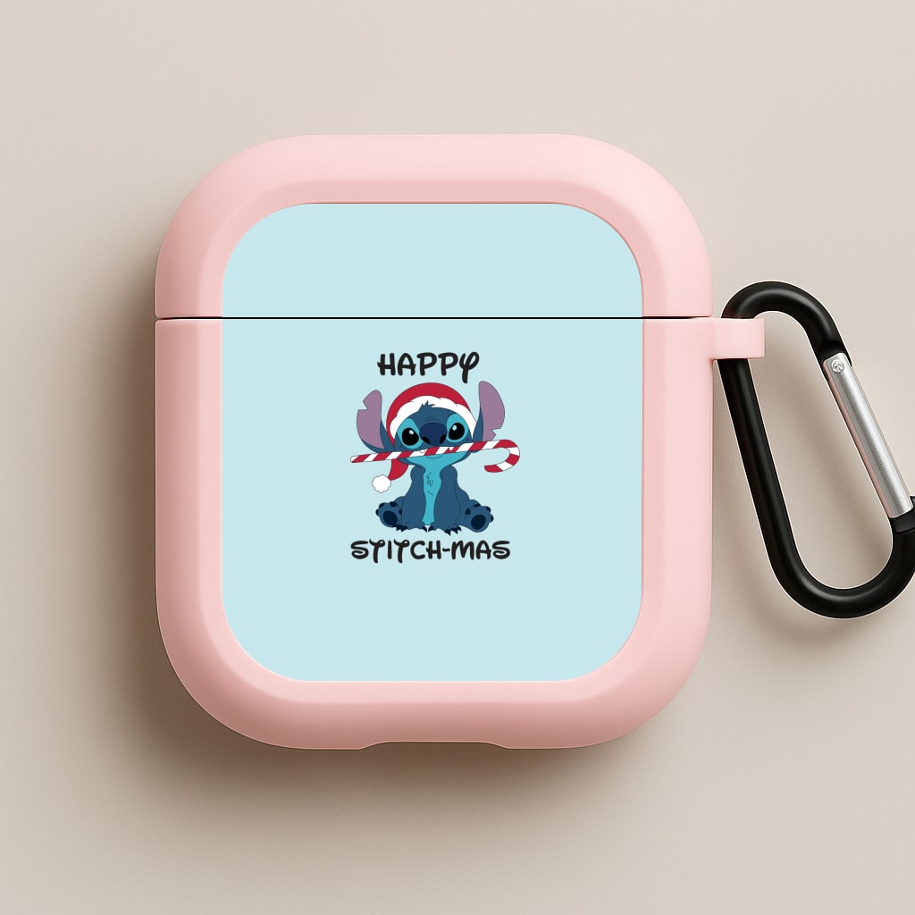 Happy Blue Alienmas - Christmas Pink AirPods Case