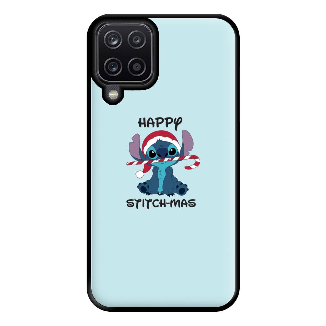 Happy Blue Alienmas - Christmas Phone Case for Galaxy A12