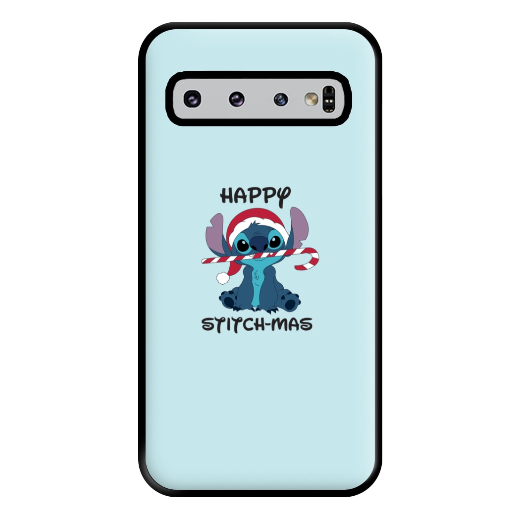 Happy Blue Alienmas - Christmas Phone Case for Galaxy S10 Plus