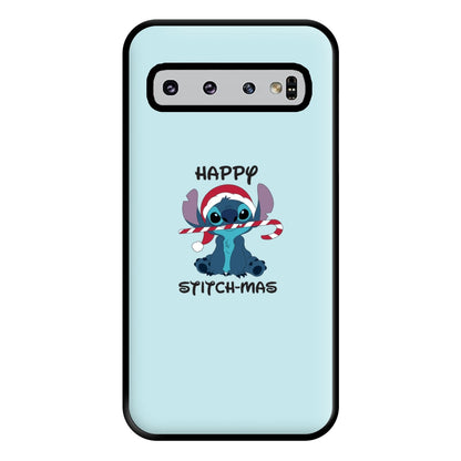 Happy Blue Alienmas - Christmas Phone Case for Galaxy S10 Plus