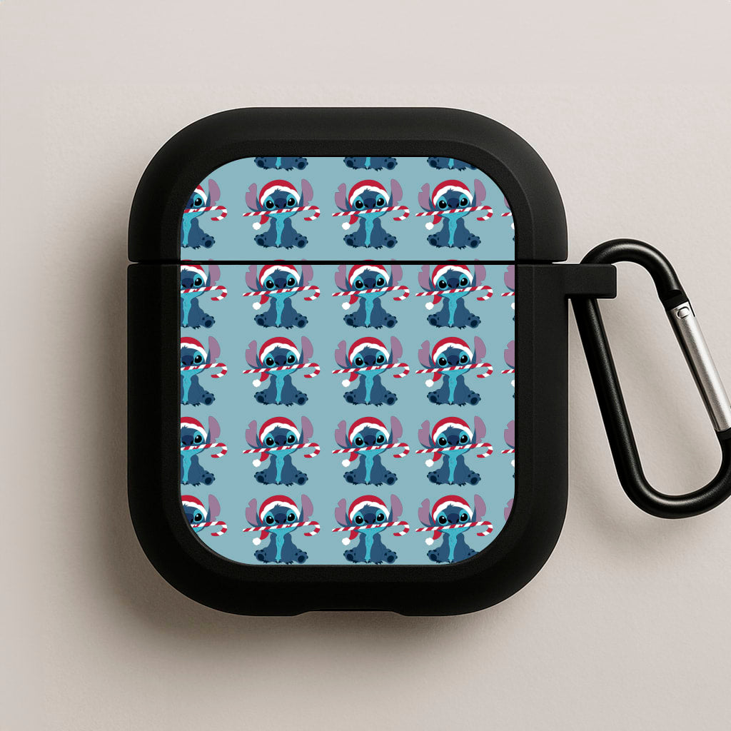 Christmas Blue Alien Pattern AirPods Case