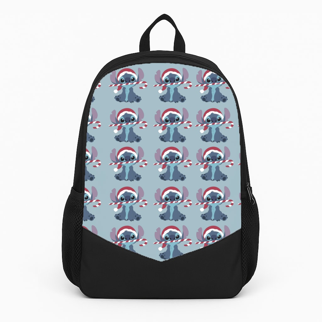 Christmas Blue Alien Pattern Backpack