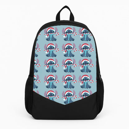 Christmas Blue Alien Pattern Backpack