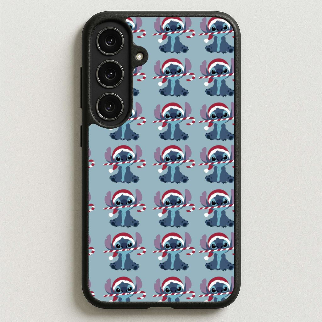 Christmas Blue Alien Pattern Phone Case for Galaxy S25FE