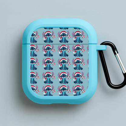 Christmas Blue Alien Pattern Blue AirPods Case