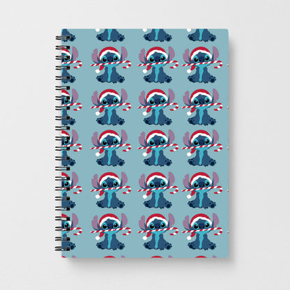 Christmas Blue Alien Pattern Notebook