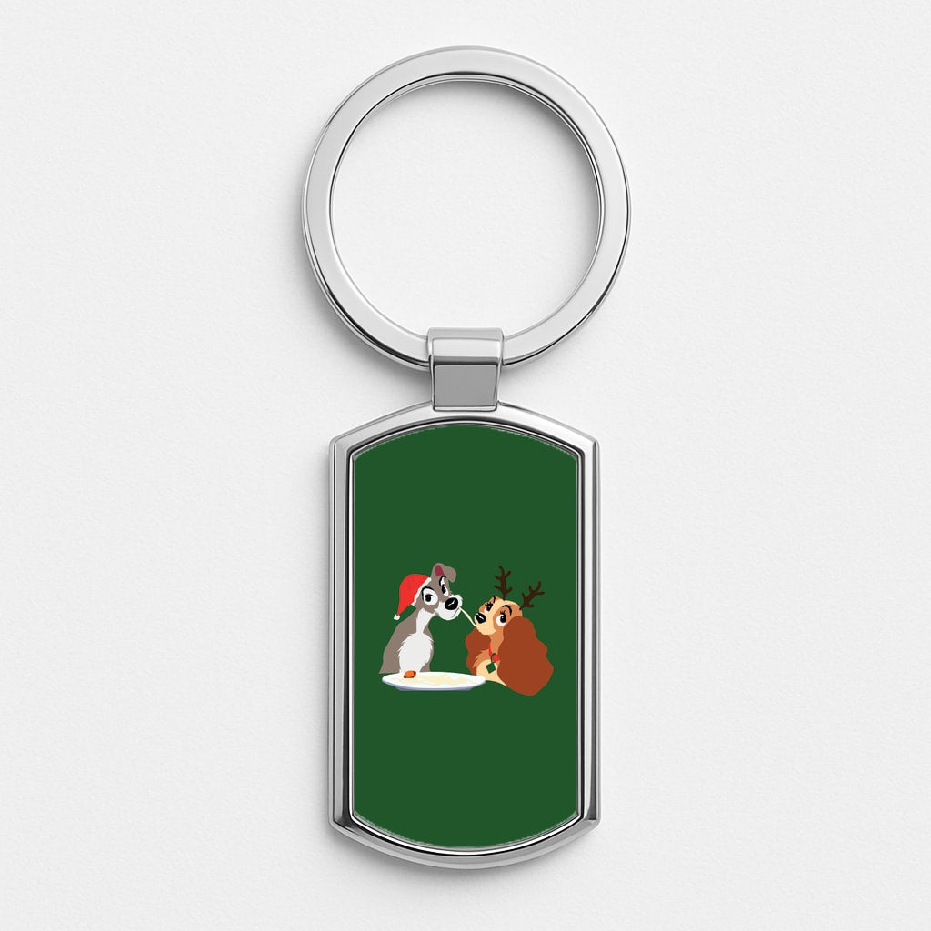 Christmas Lady Silver Keyring