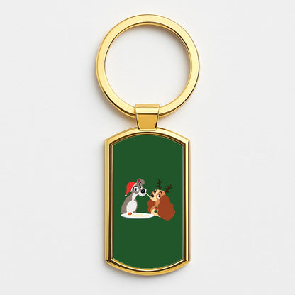 Christmas Lady Gold Keyring