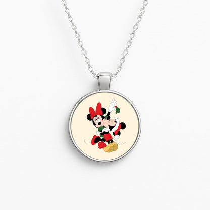 Mistletoe Fairytale Mice - Christmas Circle Necklace