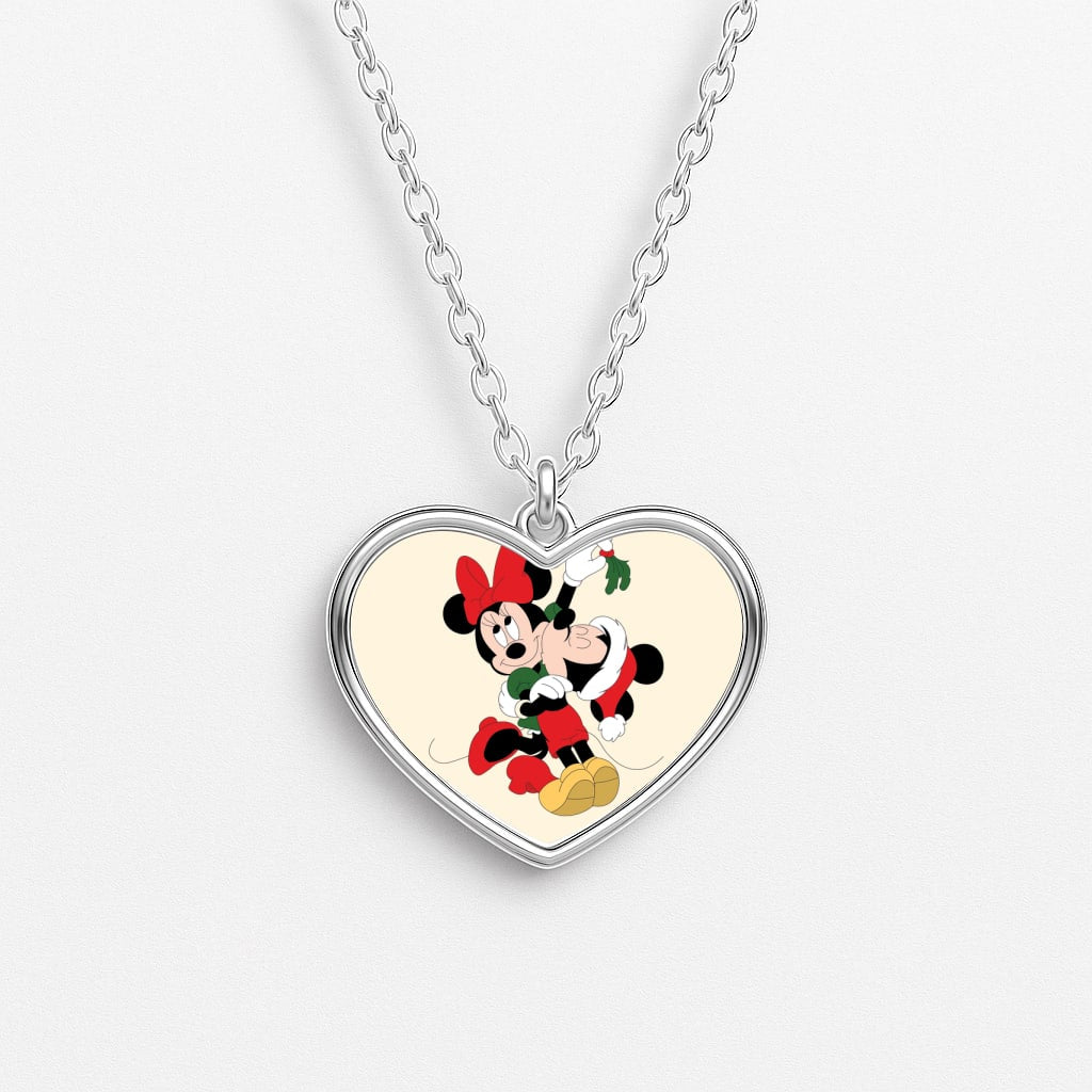 Mistletoe Fairytale Mice - Christmas Heart Necklace