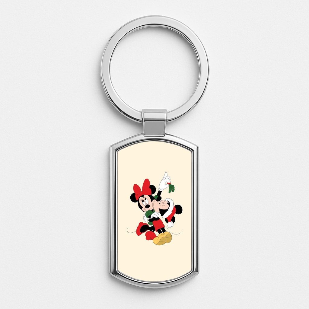 Mistletoe Fairytale Mice - Christmas Silver Keyring