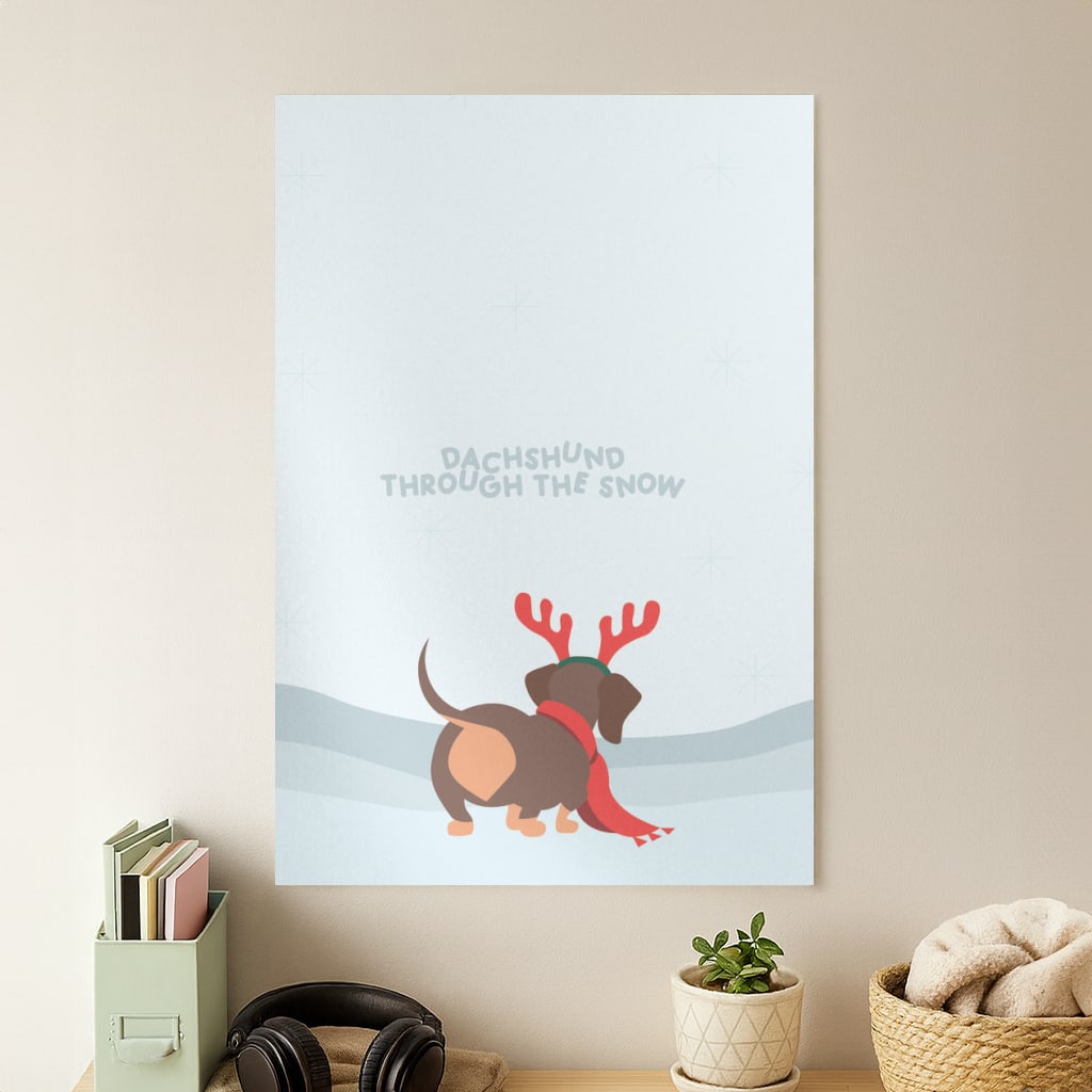 Dachshund Through The Snow - Christmas Poster
