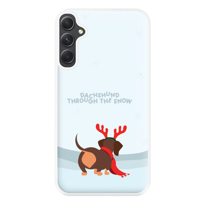 Dachshund Through The Snow - Christmas Phone Case for Galaxy A54