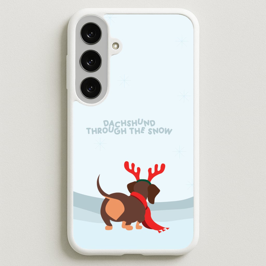 Dachshund Through The Snow - Christmas Phone Case for Galaxy S25FE