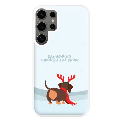 Dachshund Through The Snow - Christmas Phone Case for Galaxy S24 Ultra