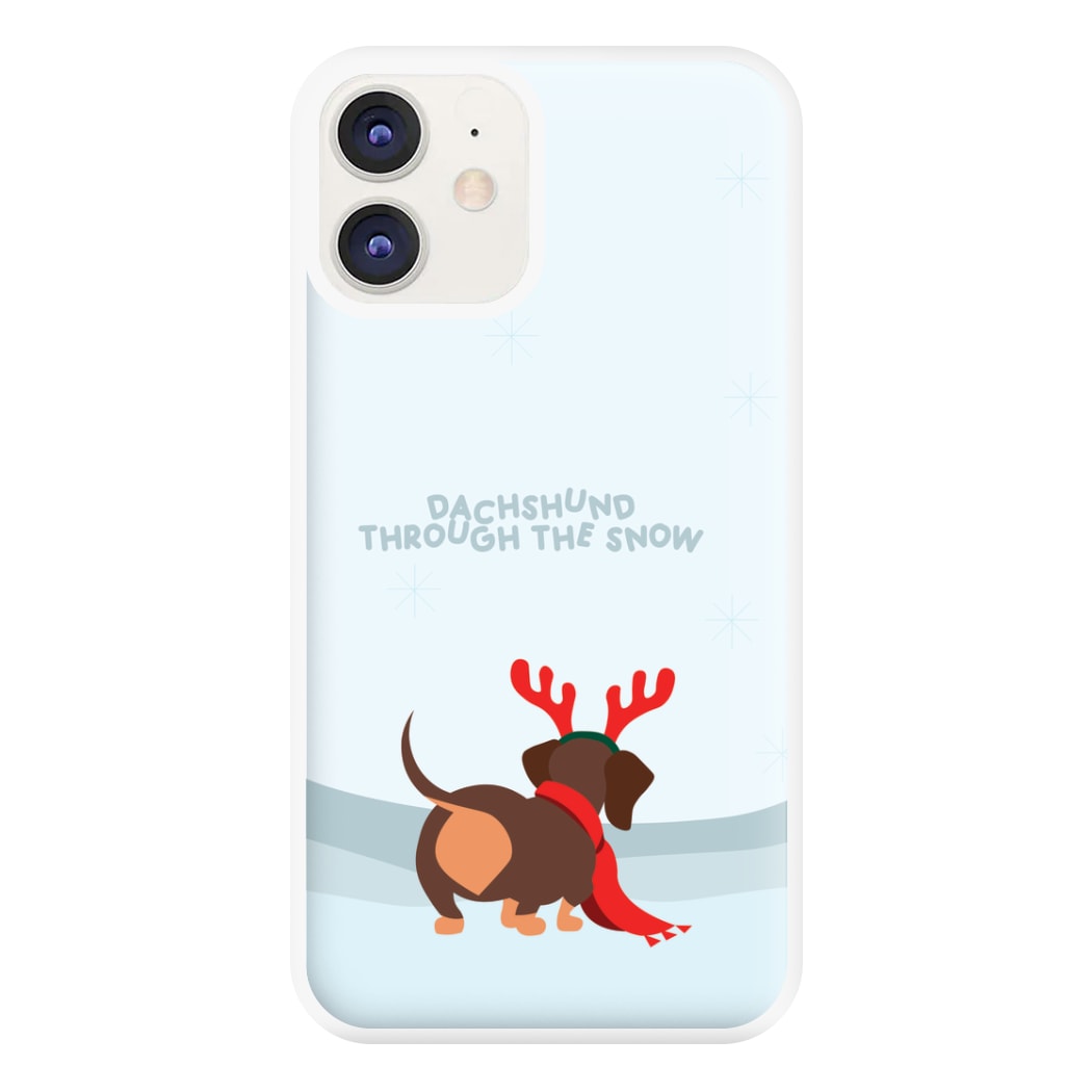 Dachshund Through The Snow - Christmas Phone Case for iPhone 12 / 12 Pro