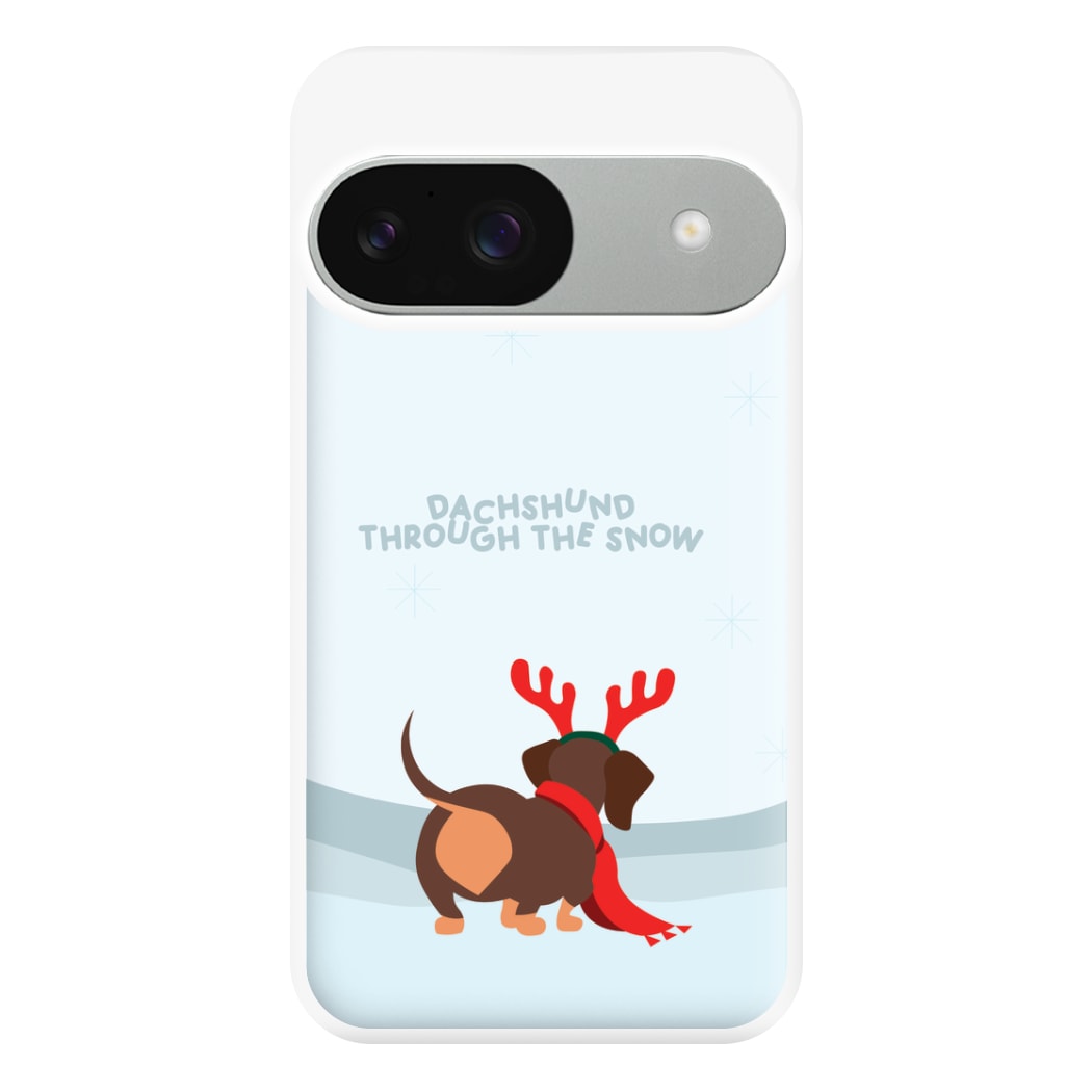 Dachshund Through The Snow - Christmas Phone Case for Google Pixel 9 / 9 Pro