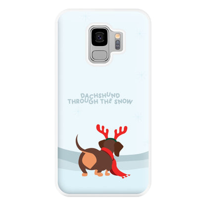 Dachshund Through The Snow - Christmas Phone Case for Galaxy S9 Plus