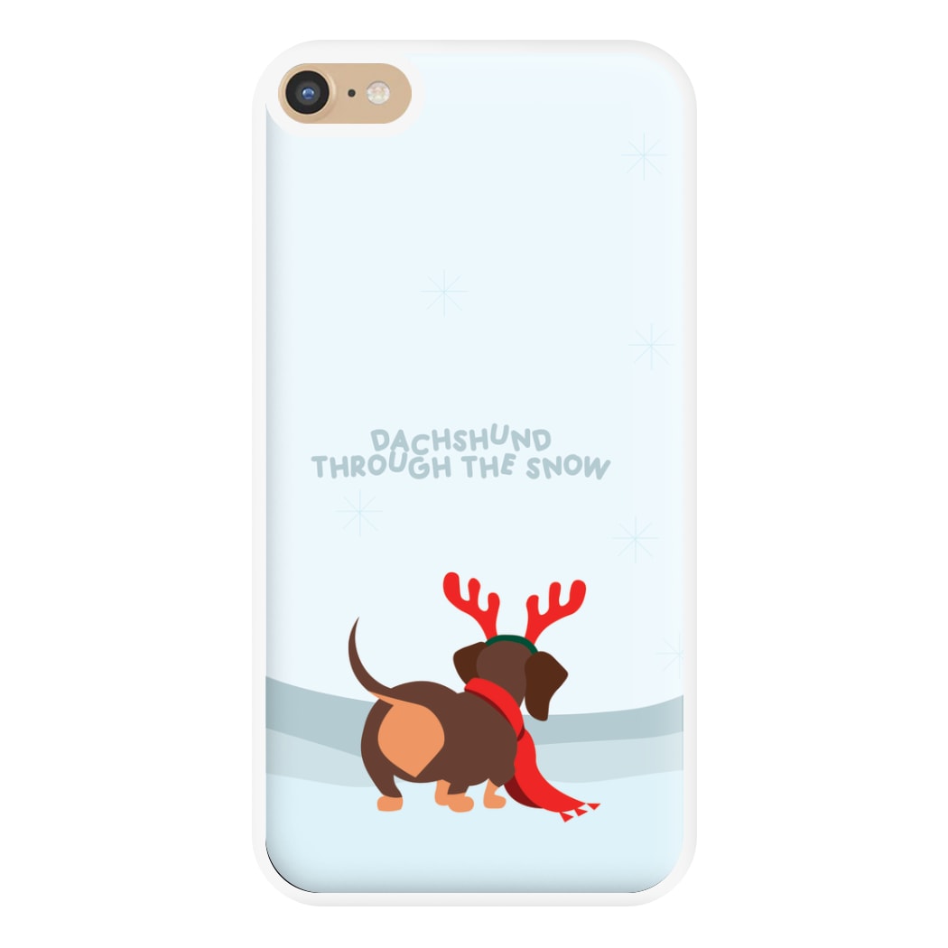 Dachshund Through The Snow - Christmas Phone Case for iPhone 6 Plus / 7 Plus / 8 Plus