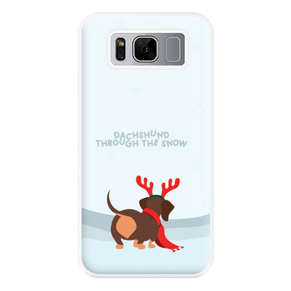 Dachshund Through The Snow - Christmas Phone Case for Galaxy S8 Plus