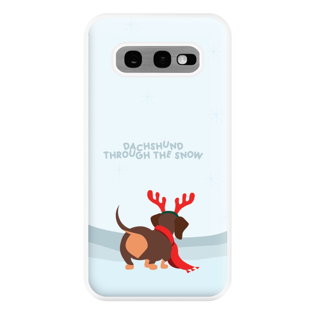 Dachshund Through The Snow - Christmas Phone Case for Galaxy S10e