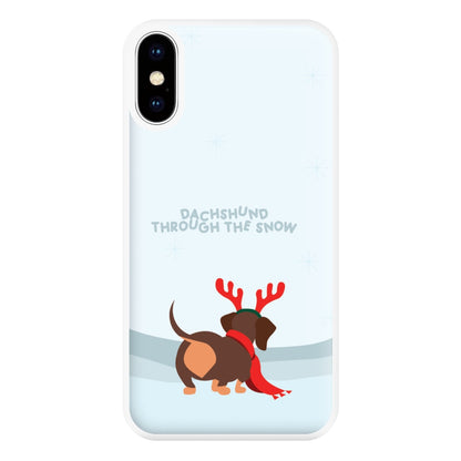 Dachshund Through The Snow - Christmas Phone Case for iPhone XS Max