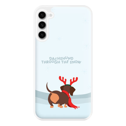 Dachshund Through The Snow - Christmas Phone Case for Galaxy S23FE