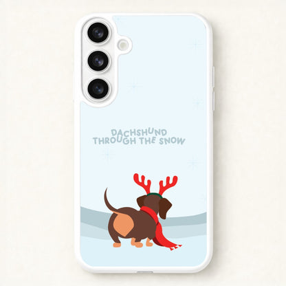 Dachshund Through The Snow - Christmas Phone Case for Galaxy S26 Plus