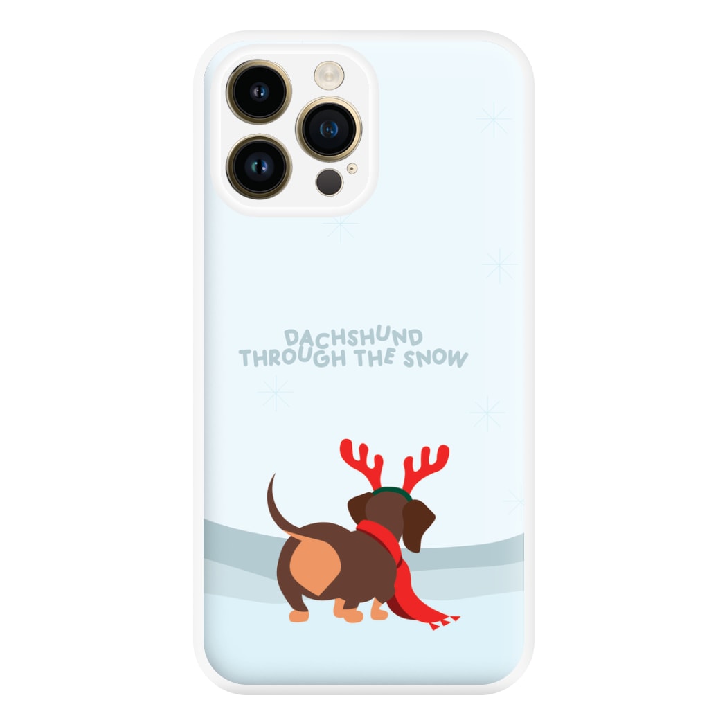 Dachshund Through The Snow - Christmas Phone Case for iPhone 14 Pro Max