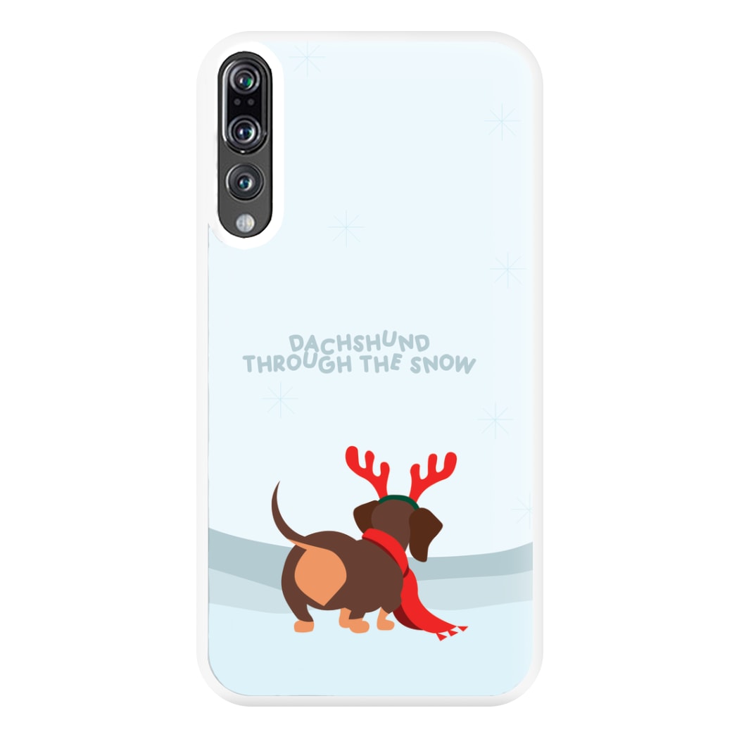 Dachshund Through The Snow - Christmas Phone Case for Huawei P20 Pro