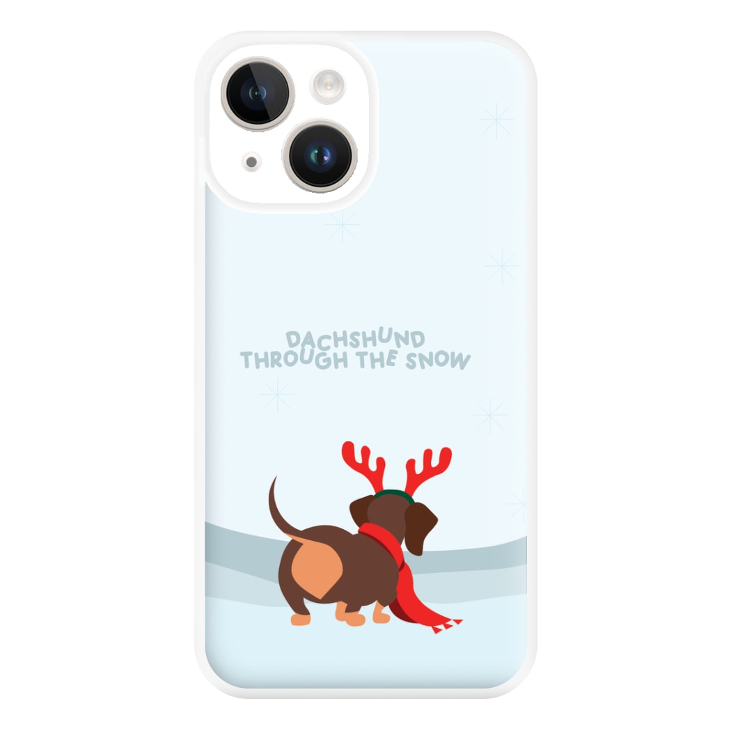 Dachshund Through The Snow - Christmas Phone Case for iPhone 14