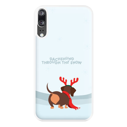 Dachshund Through The Snow - Christmas Phone Case for Huawei P20